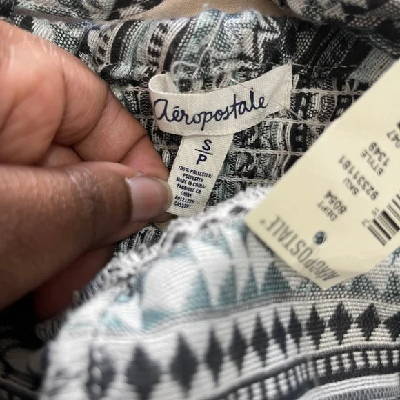 Aeropostale Womens Dress Size S Petite Green Aztec Print Spaghetti Strap Mini - Picture 8 of 11